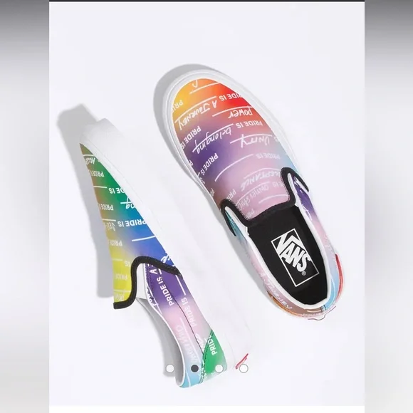 Vans Classic Slip-On - Pride Rainbow Positive Affirmations 7.5 - Picture 15 of 16